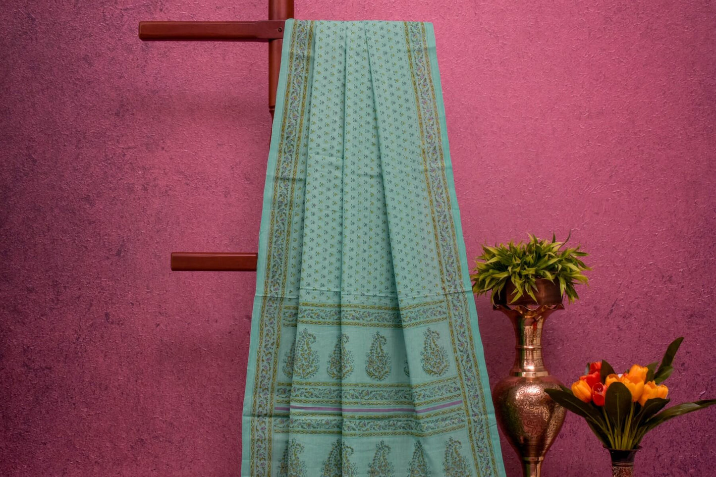 Block print Cotton Saree SS4734